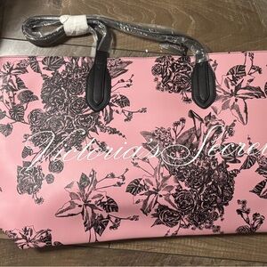 Victoria's Secret Pink and Black Floral Tote